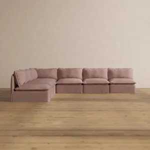 Slipcover Only - Modular Washable 7-Seater Open-Ends Corner Sectional in Sakura