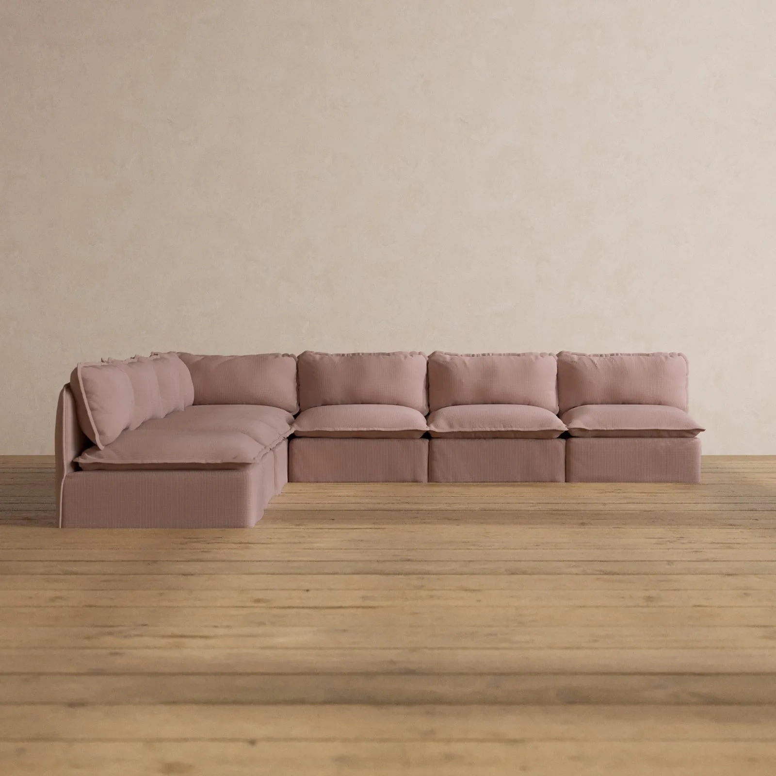 Slipcover Only - Modular Washable 7-Seater Open-Ends Corner Sectional in Sakura