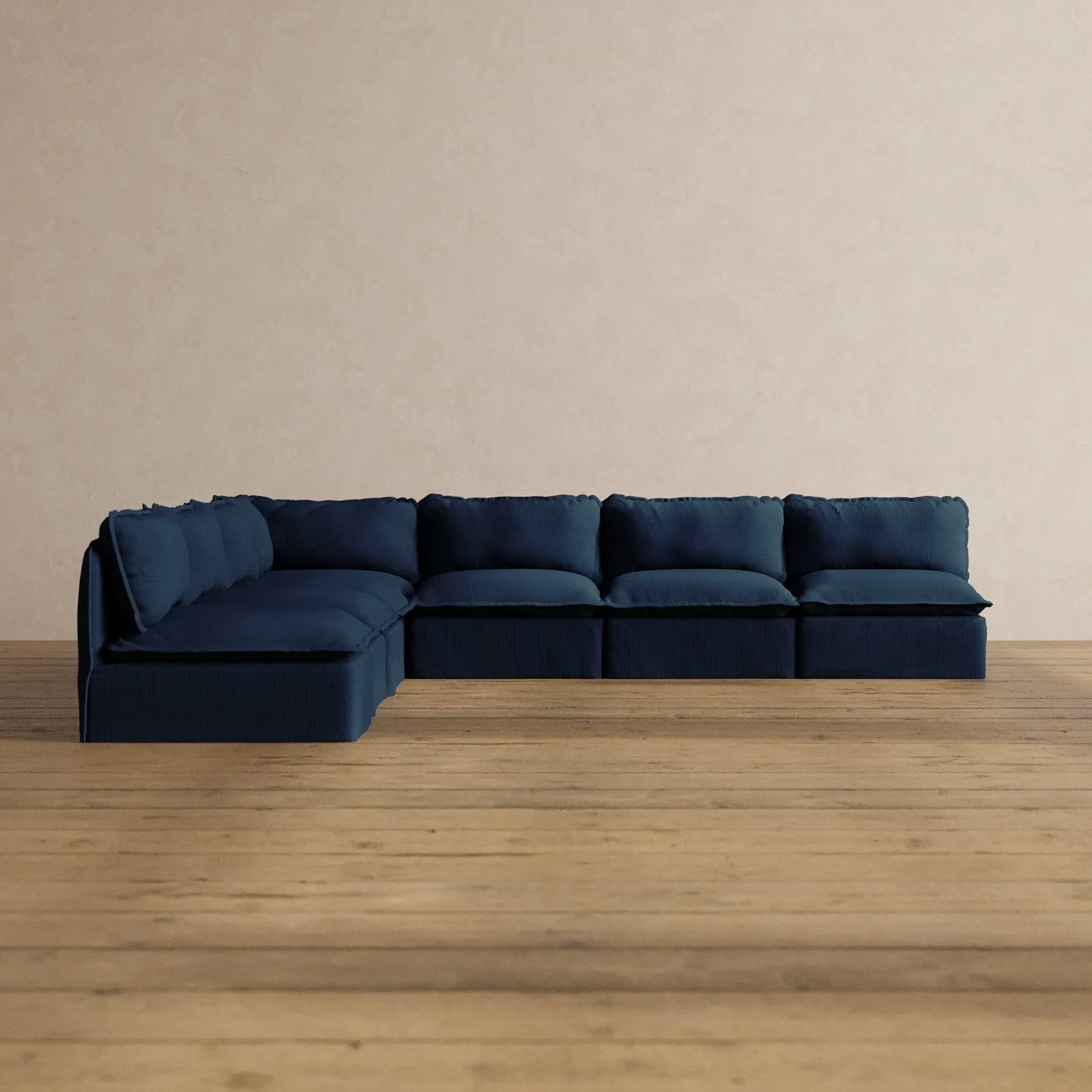Slipcover Only - Modular Washable 7-Seater Open-Ends Corner Sectional in Sumi