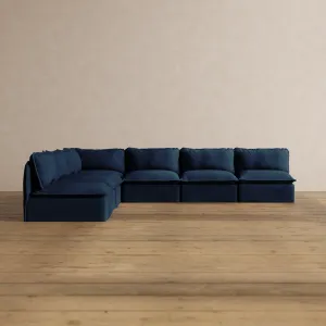Slipcover Only - Modular Washable 7-Seater Open-Ends Corner Sectional in Sumi
