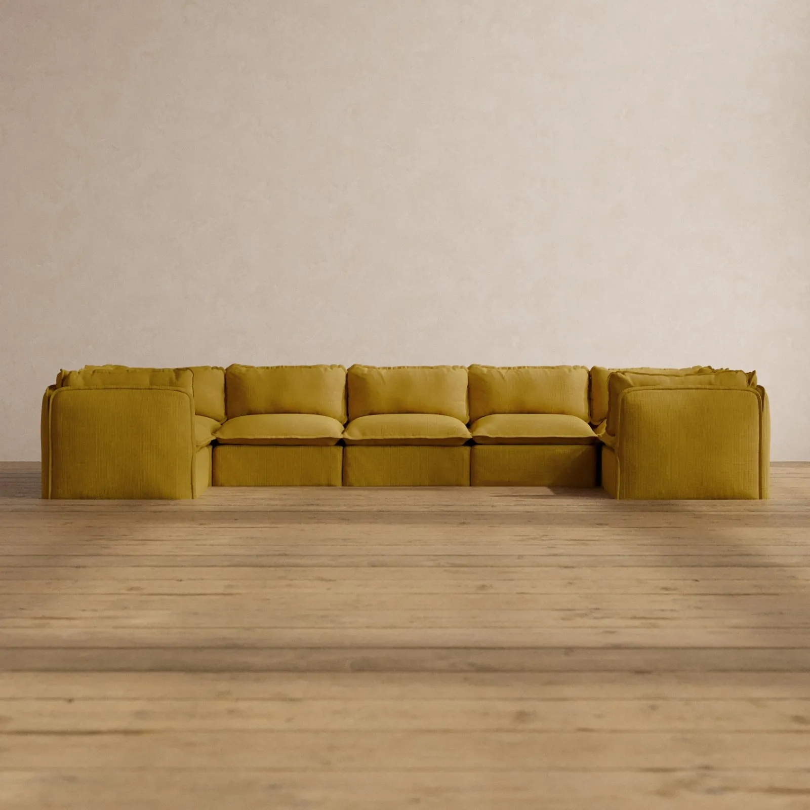 Slipcover Only - Modular Washable 7-Seater U-Sectional in Kiiro