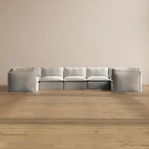 Slipcover Only - Modular Washable 7-Seater U-Sectional in Milk