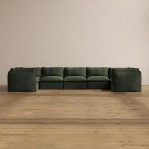Slipcover Only - Modular Washable 7-Seater U-Sectional in Olivine