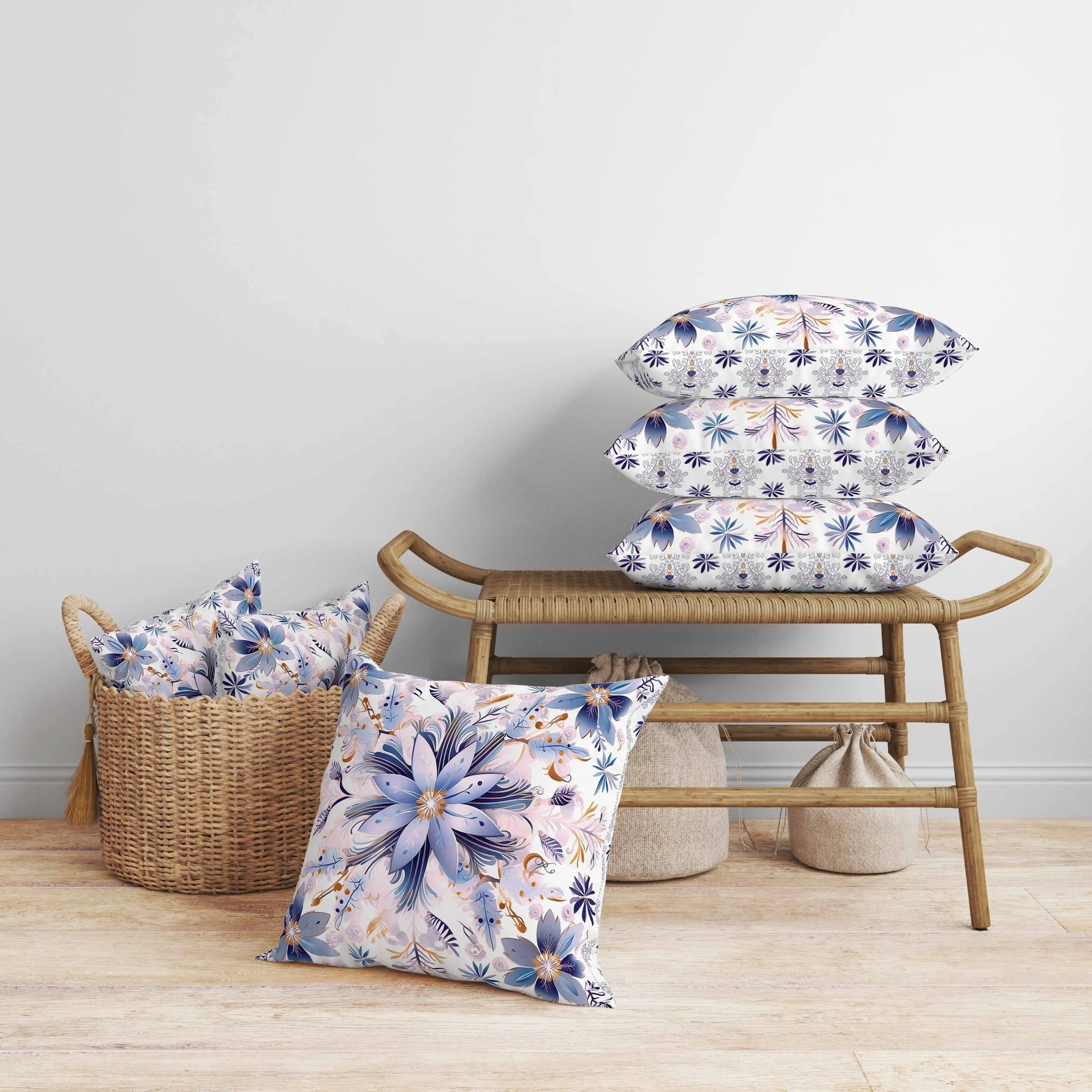 Snowy Crest Faux Suede Reversible Throw Pillow White and Pink