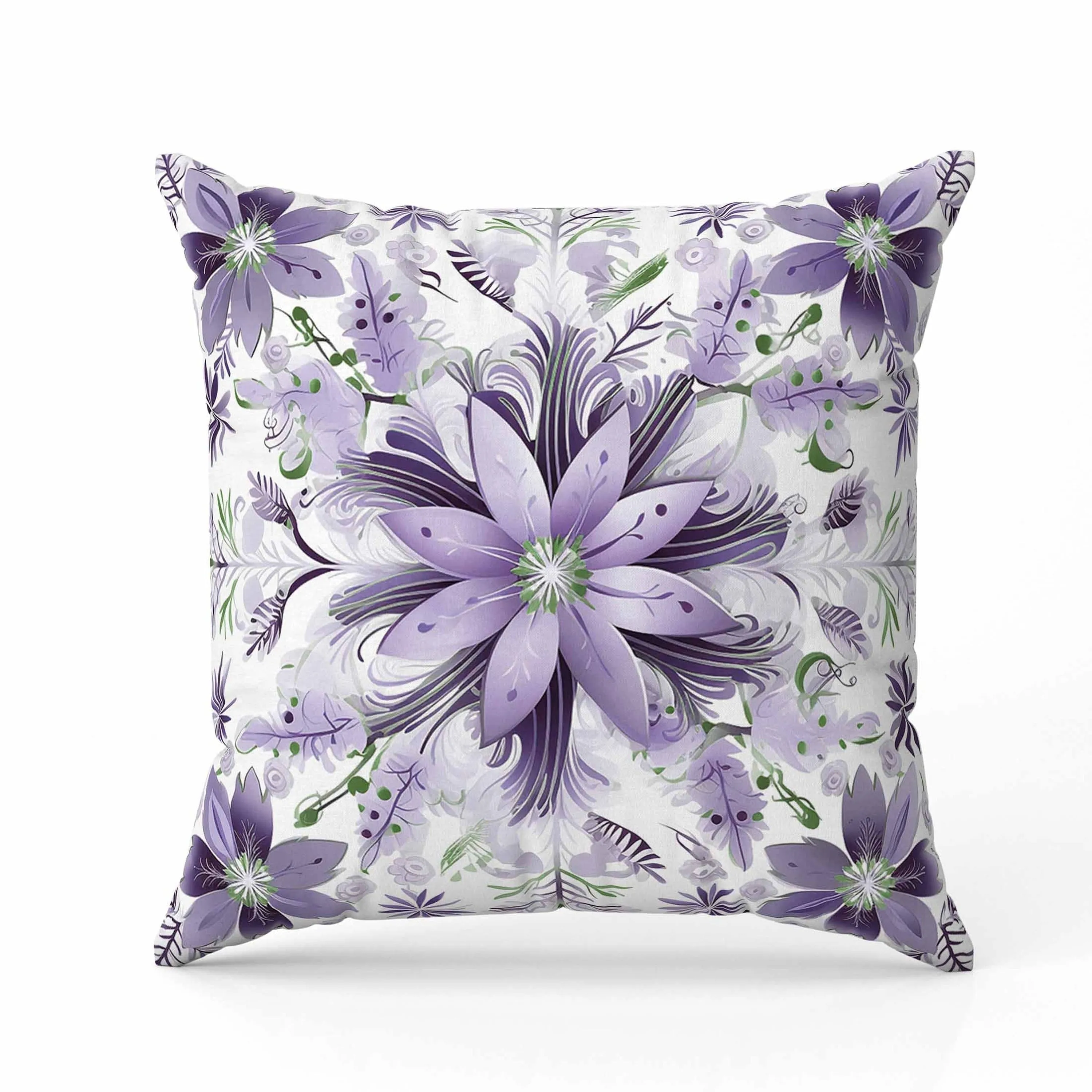 Snowy Crest Faux Suede Reversible Throw Pillow White and Purple