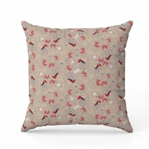 Songbird Flora Parade Faux Suede Reversible Throw Pillow Grayish and Orange