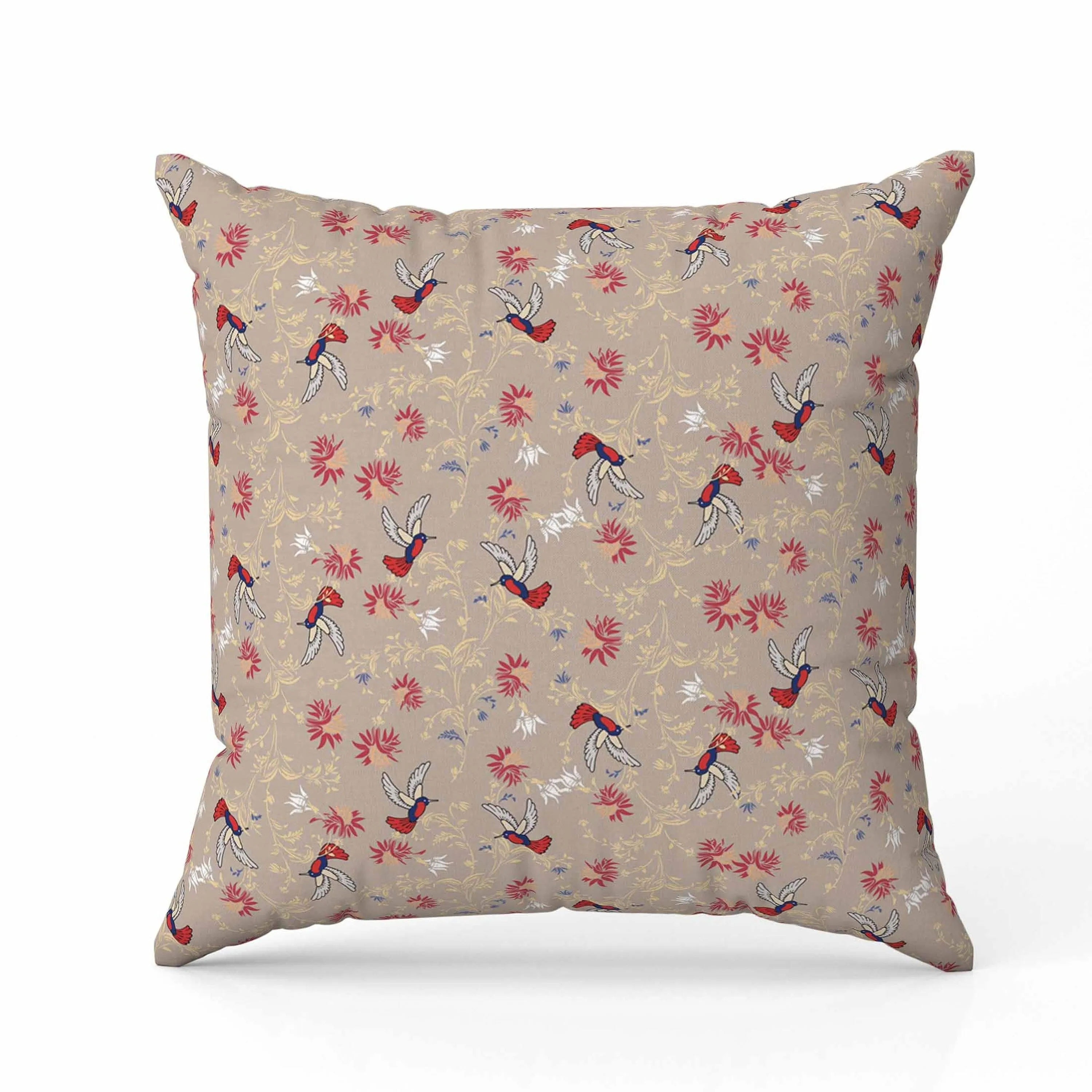 Songbird Flora Parade Faux Suede Reversible Throw Pillow Grayish and Orange
