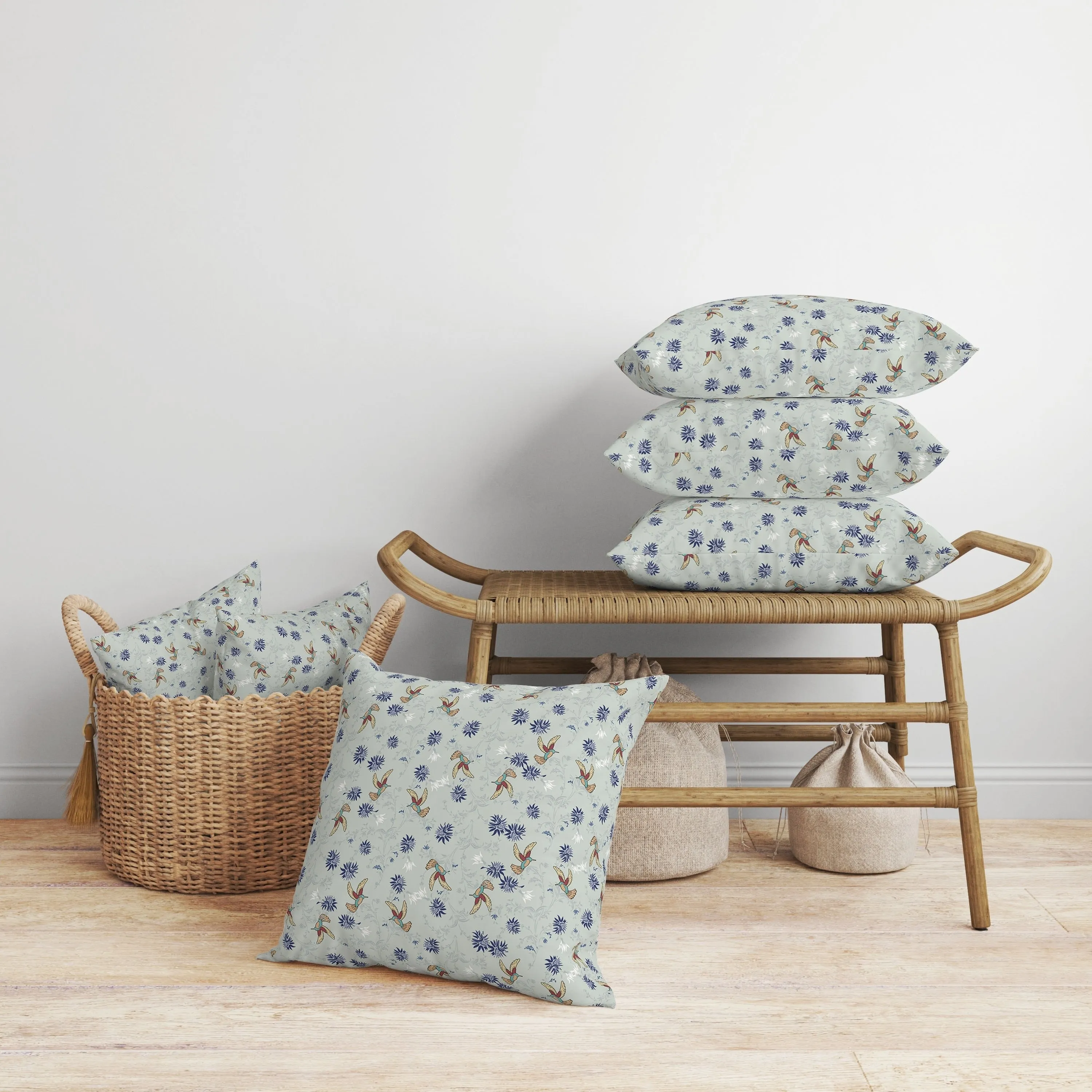 Songbird Flora Parade Faux Suede Reversible Throw Pillow Lime and Green