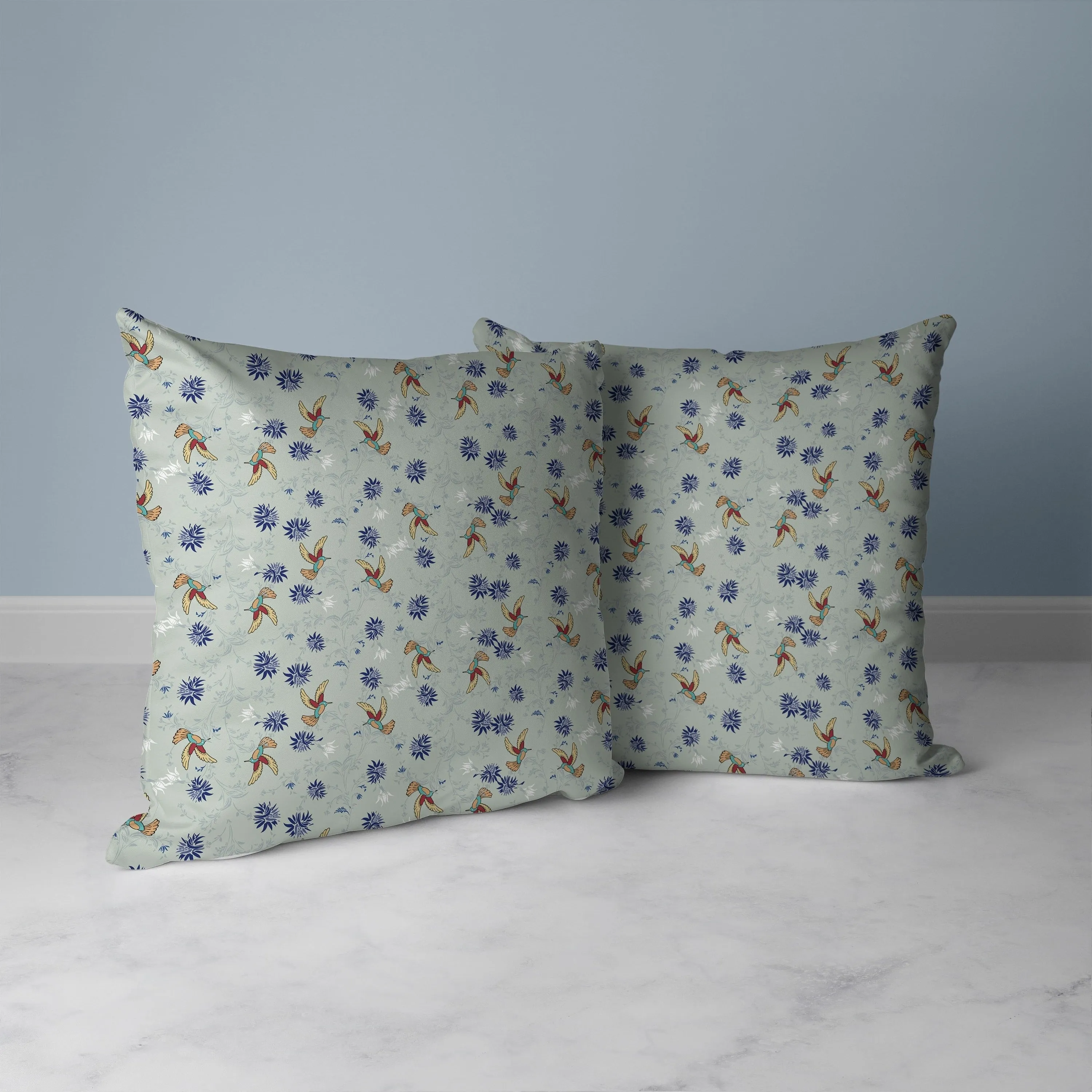 Songbird Flora Parade Faux Suede Reversible Throw Pillow Lime and Green