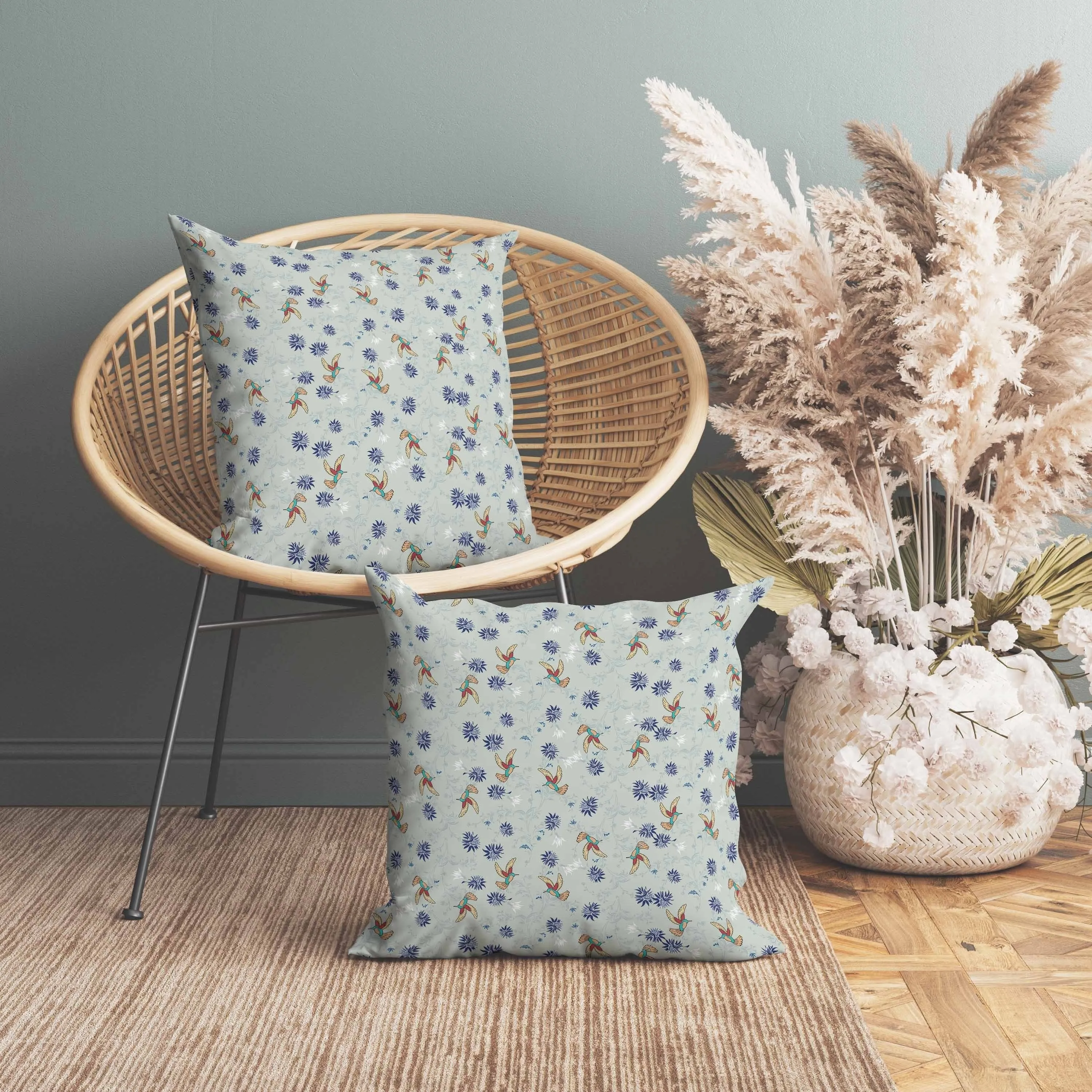 Songbird Flora Parade Faux Suede Reversible Throw Pillow Lime and Green