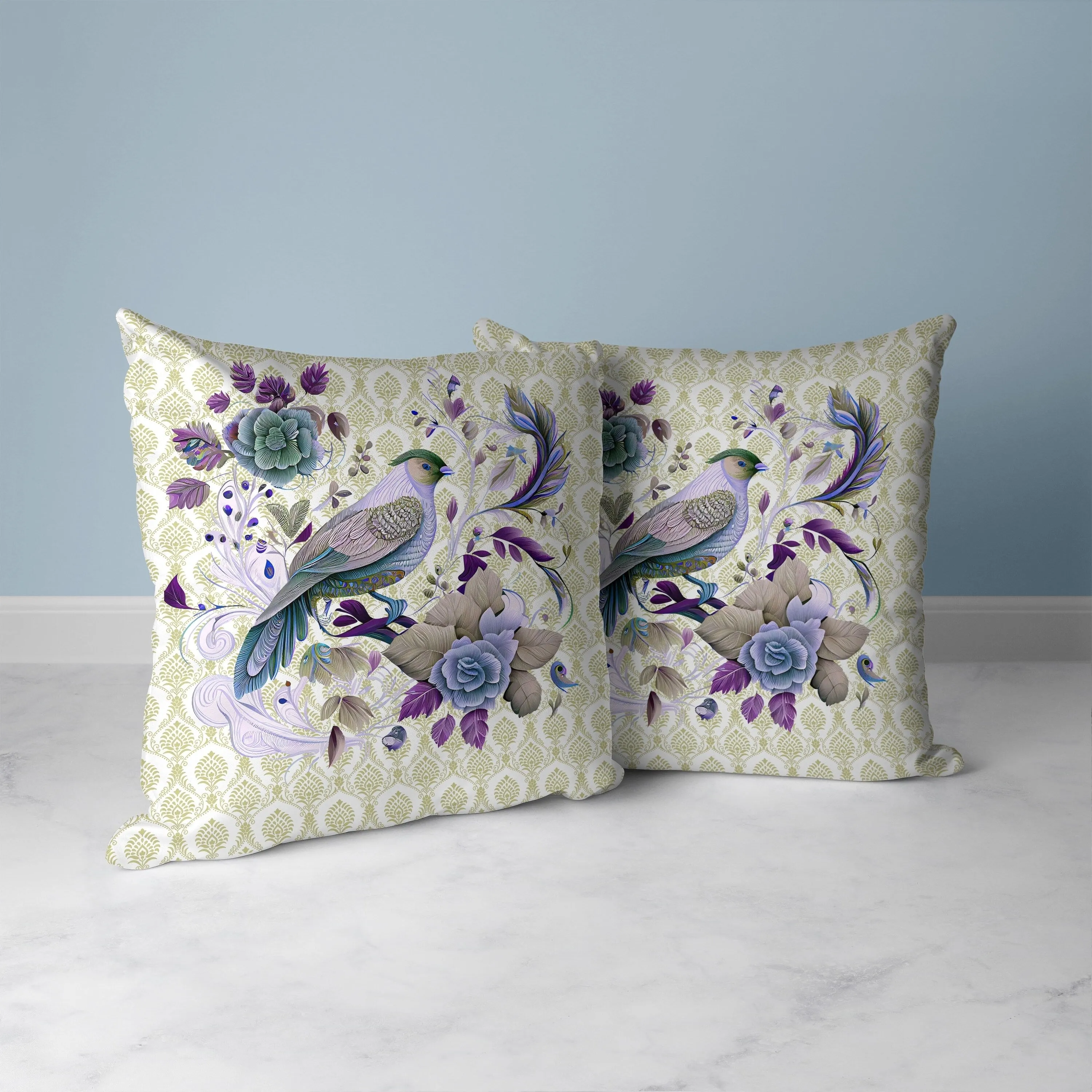 Songbird Rose Radiance Faux Suede Reversible Throw Pillow Cream and Purple