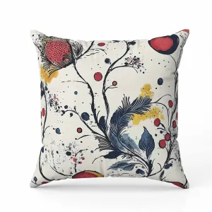 Spotted Garden Indoor/Outdoor Reversible Throw Pillow Beige and Red