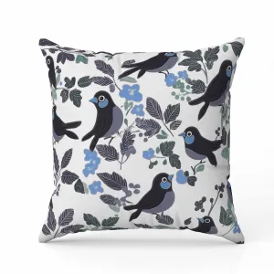 Sweet Tweets Faux Suede Reversible Throw Pillow Gray and Green