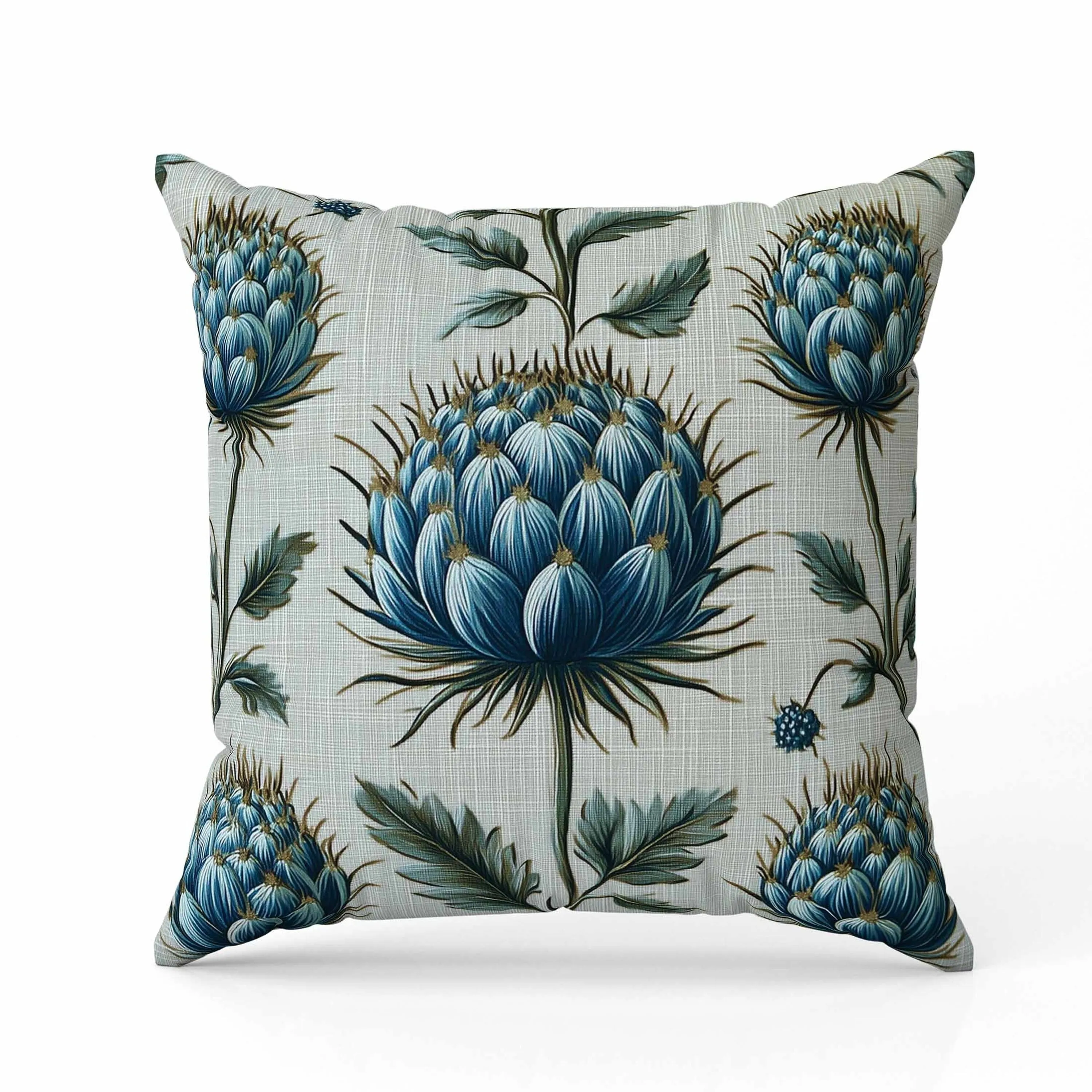 Thistle Garden Faux Suede Reversible Throw Pillow Teal
