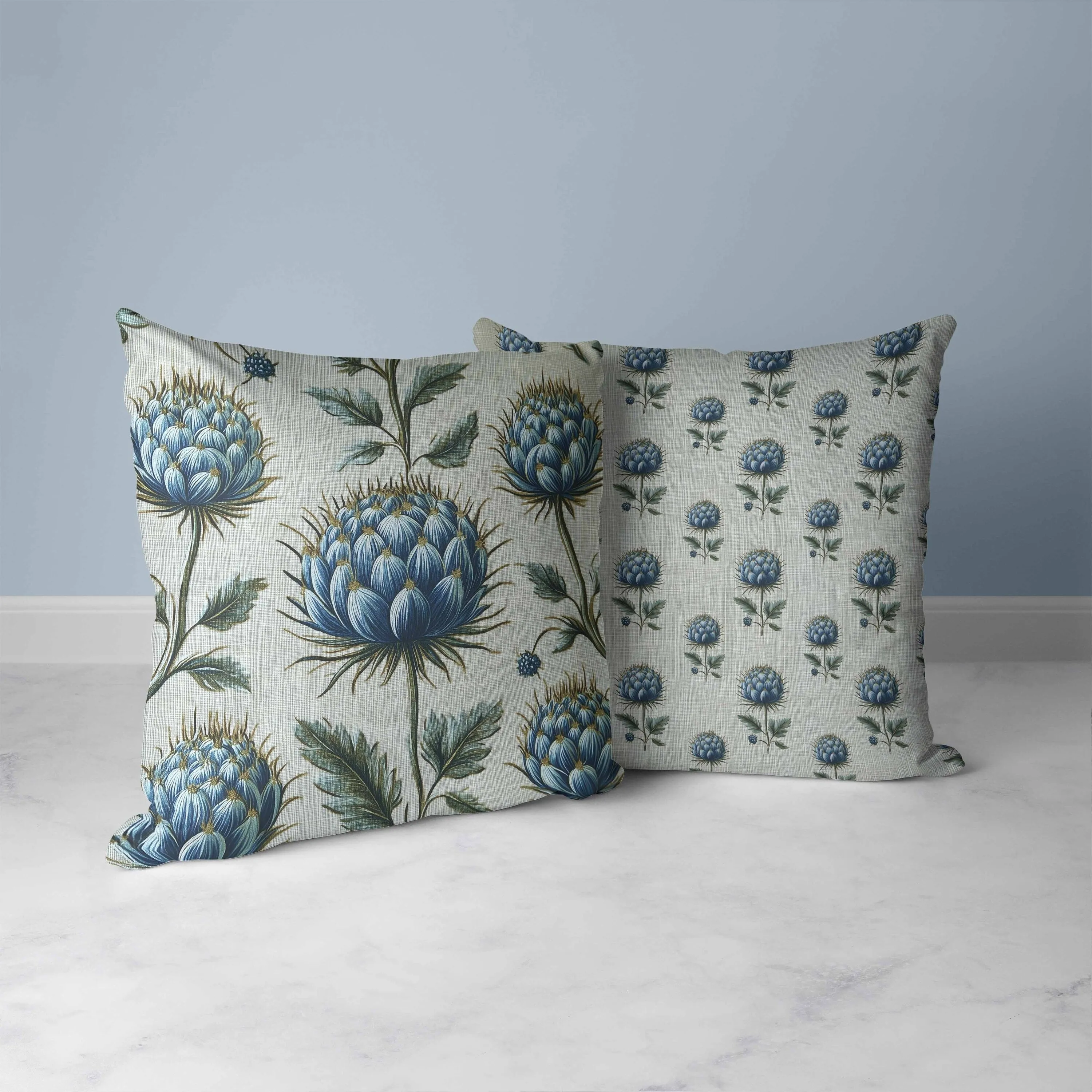 Thistle Garden Faux Suede Reversible Throw Pillow Teal