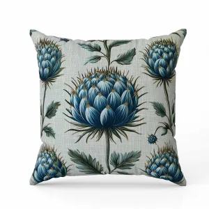 Thistle Garden Faux Suede Reversible Throw Pillow Teal