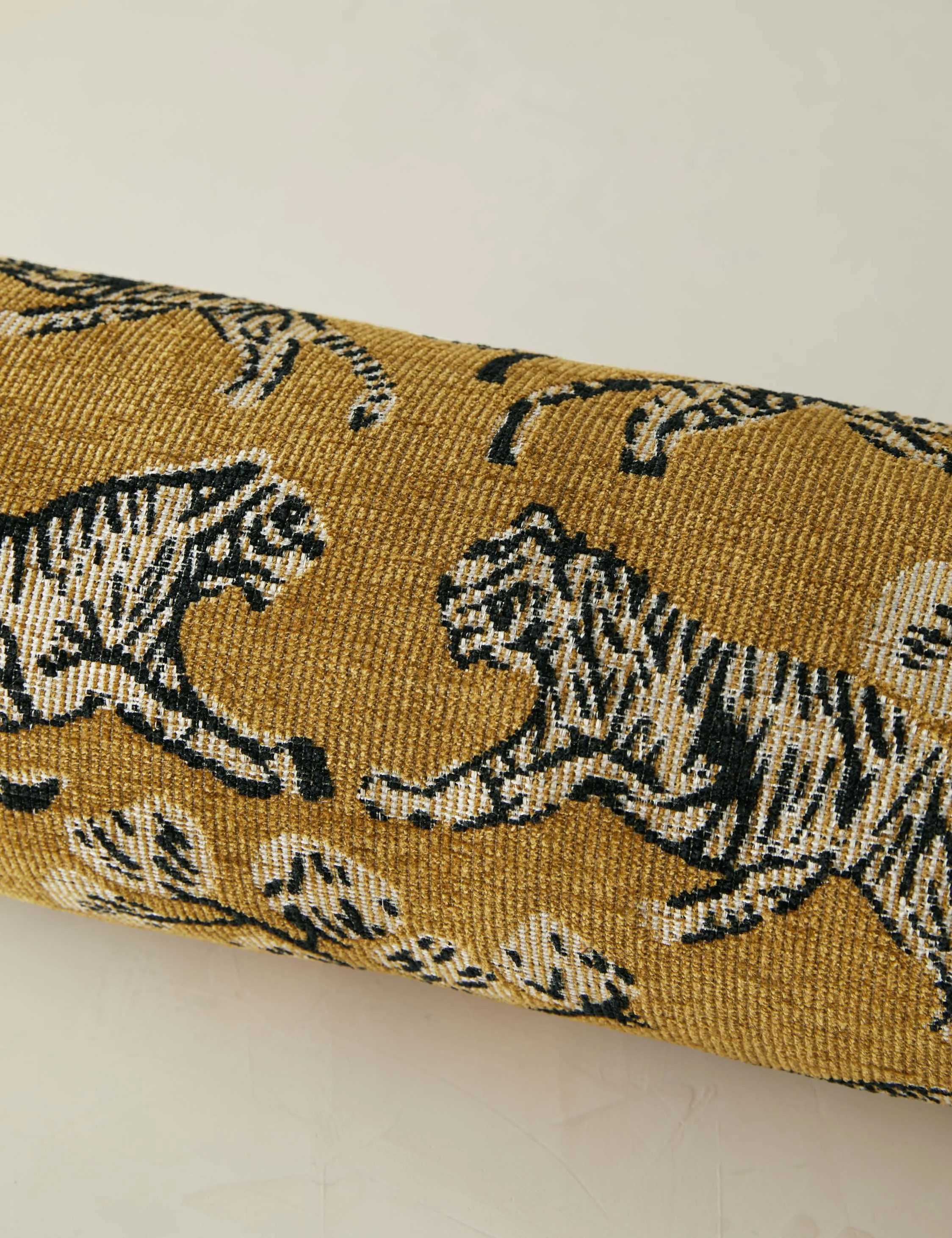 Tiger Jacquard Bolster Pillow by Sarah Sherman Samuel