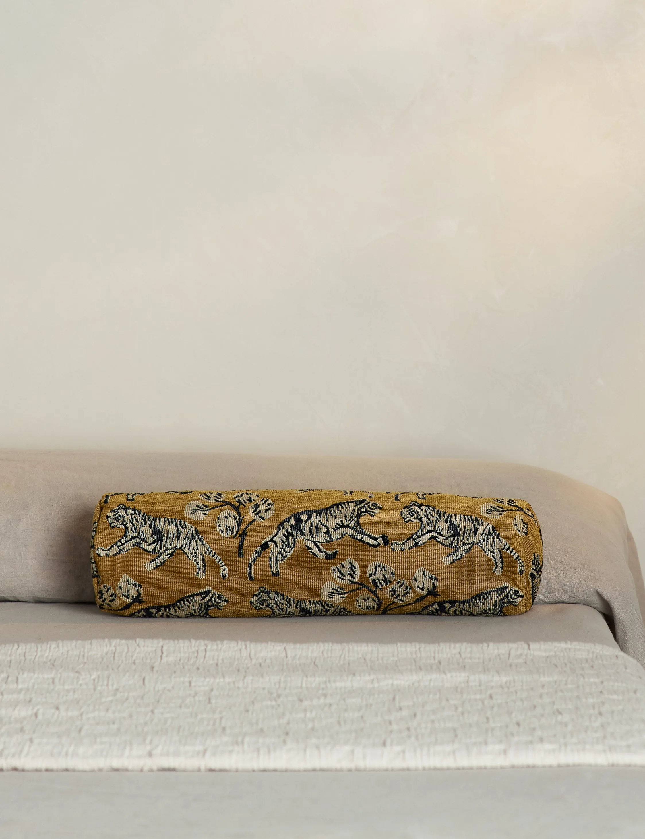 Tiger Jacquard Bolster Pillow by Sarah Sherman Samuel