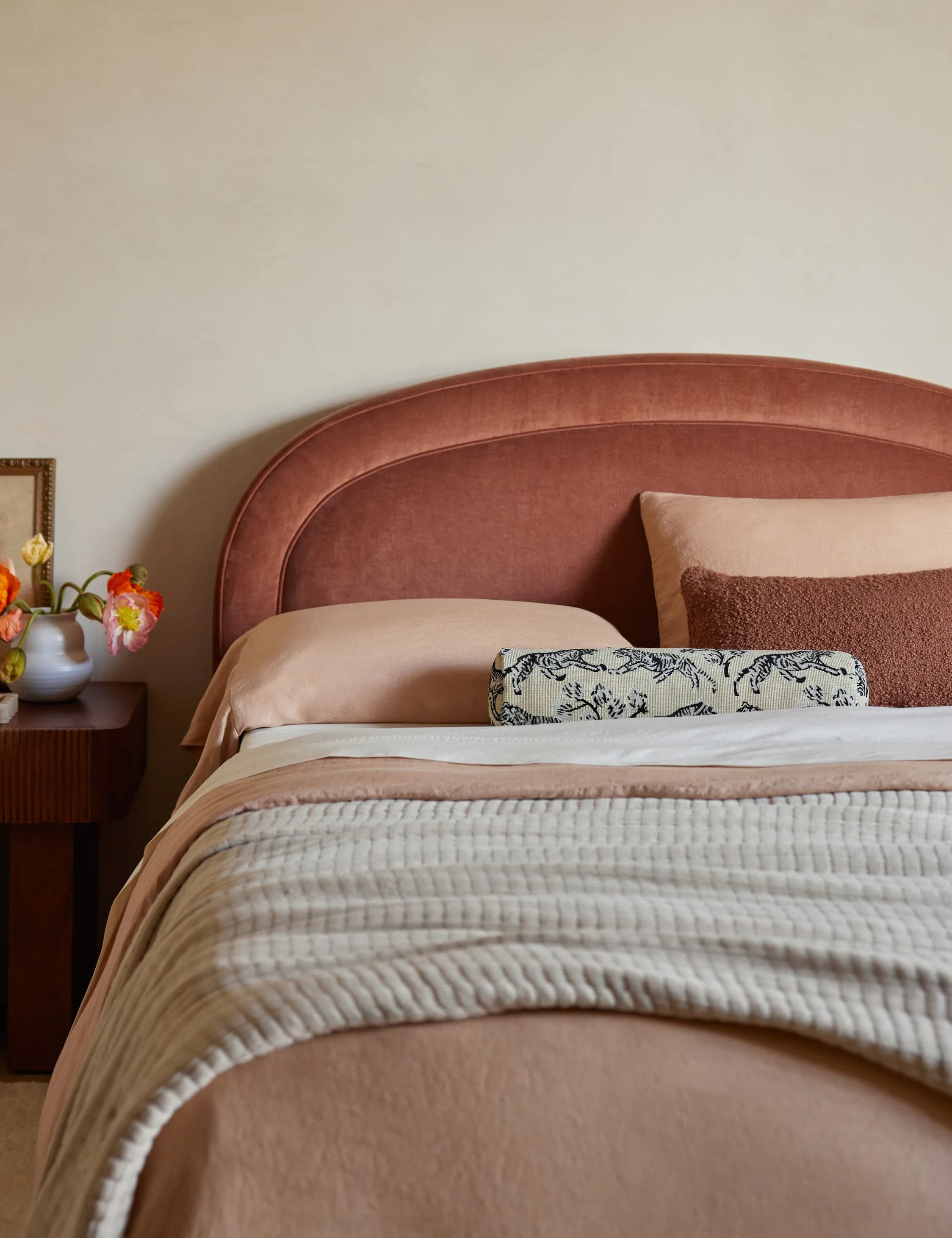 Tiger Jacquard Bolster Pillow by Sarah Sherman Samuel