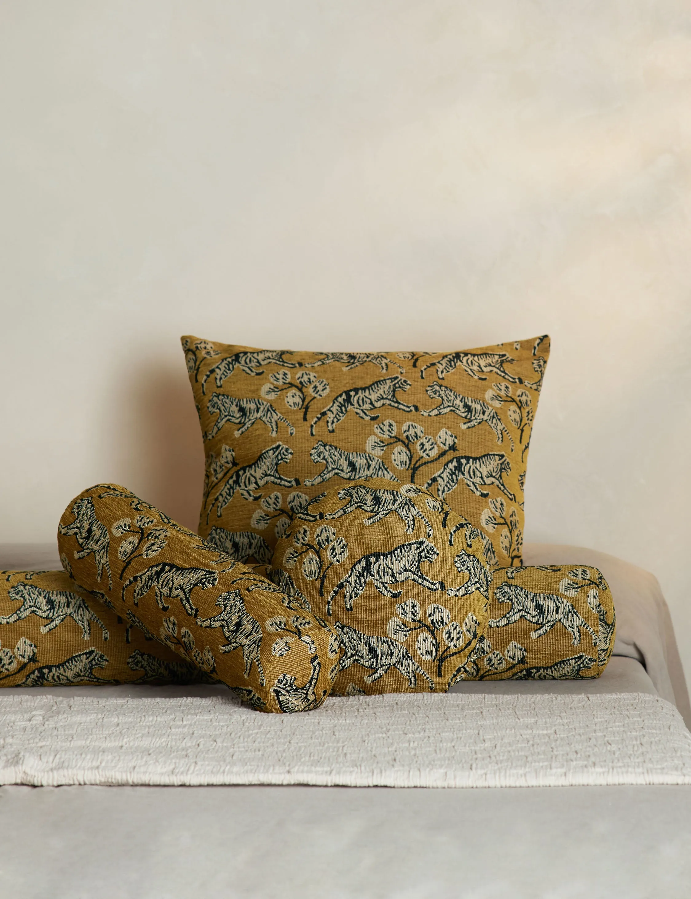 Tiger Jacquard Pillow by Sarah Sherman Samuel