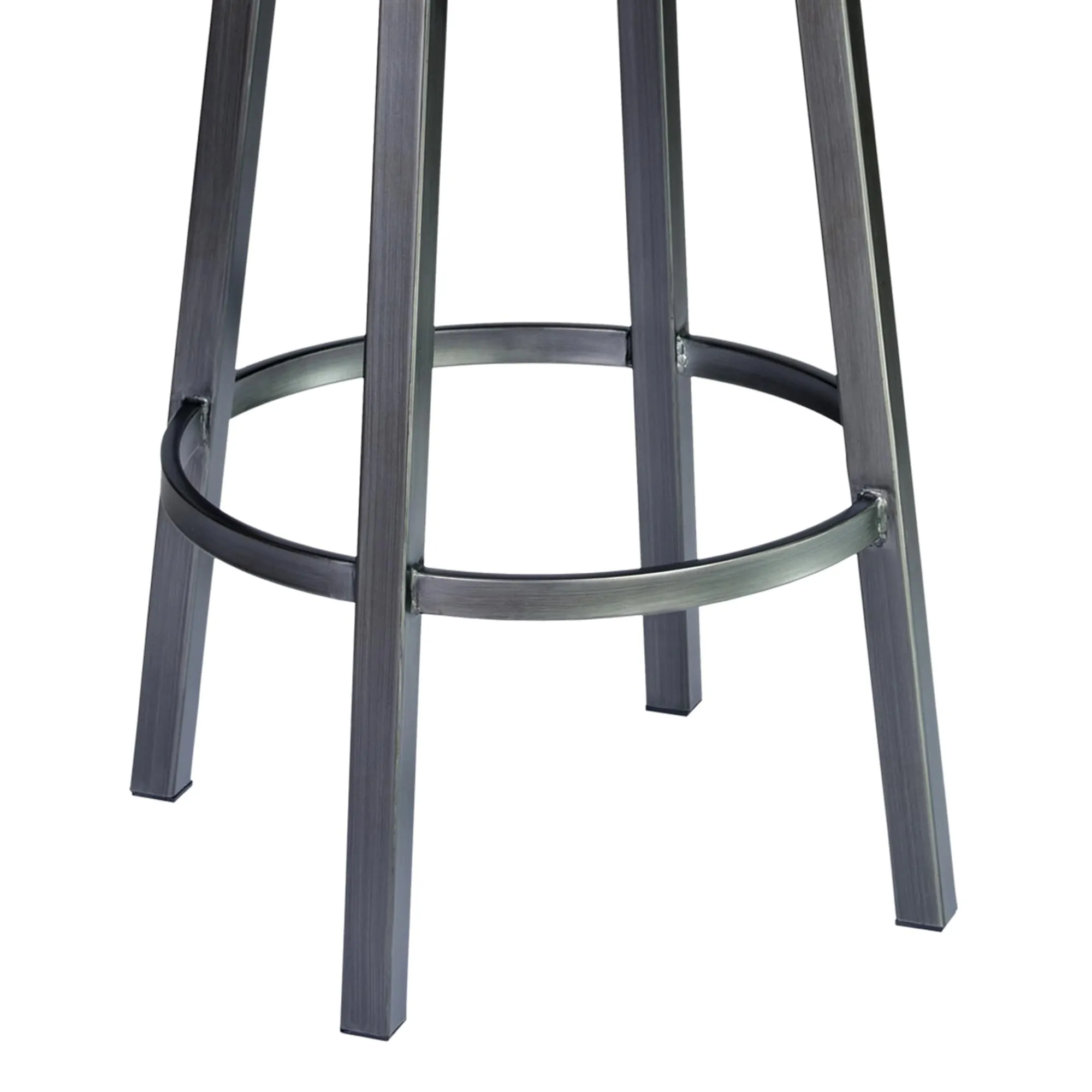 Titana Upholstered Faux Leather and Metal 26 Swivel Counter Stool