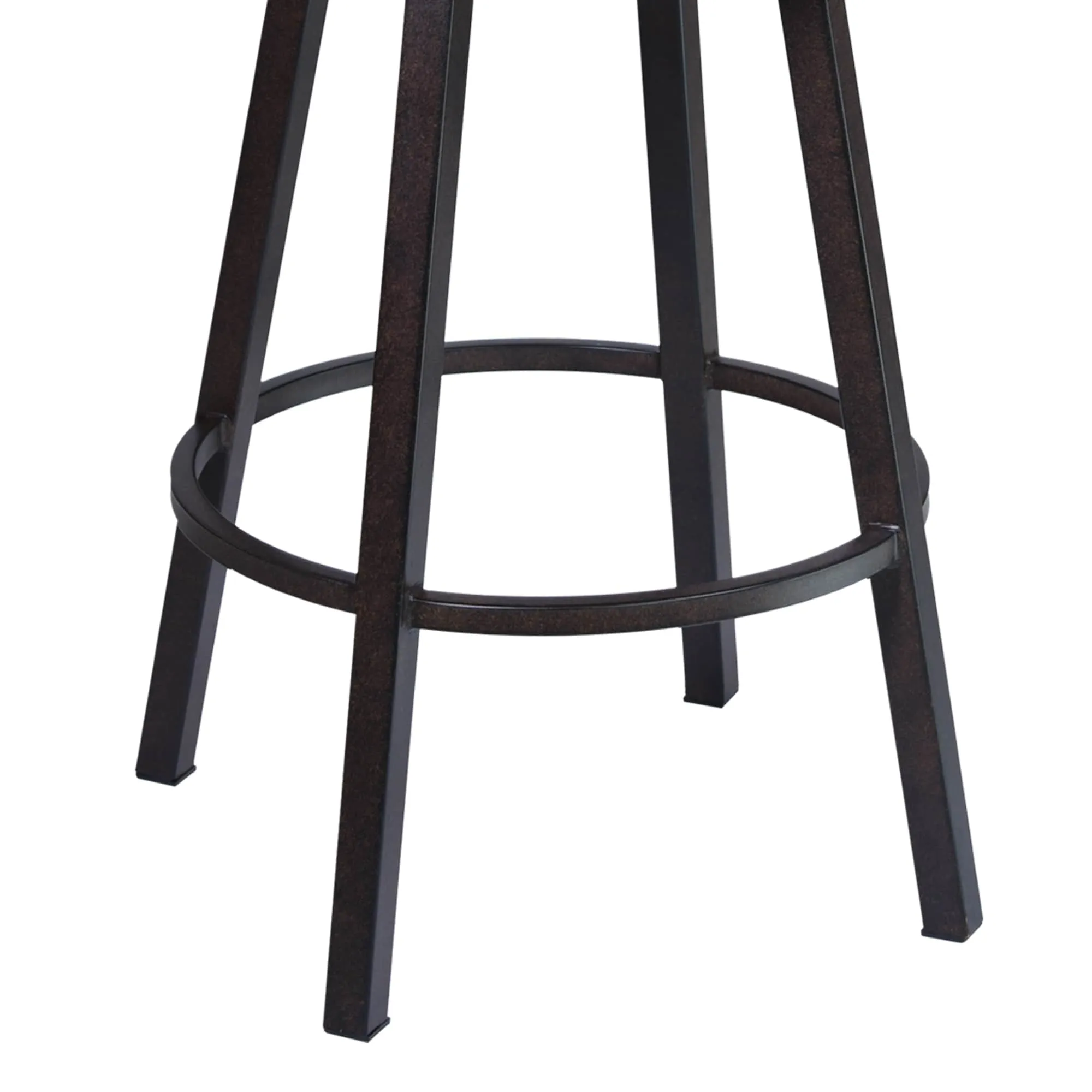 Titana Upholstered Faux Leather and Metal 26 Swivel Counter Stool