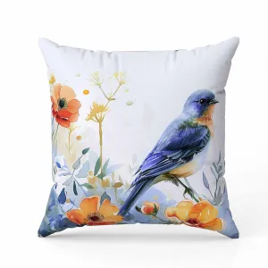 Tranquil Thicket Faux Suede Reversible Throw Pillow Blue and Orange