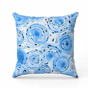 Twisting Tornado Faux Suede Reversible Throw Pillow Blue