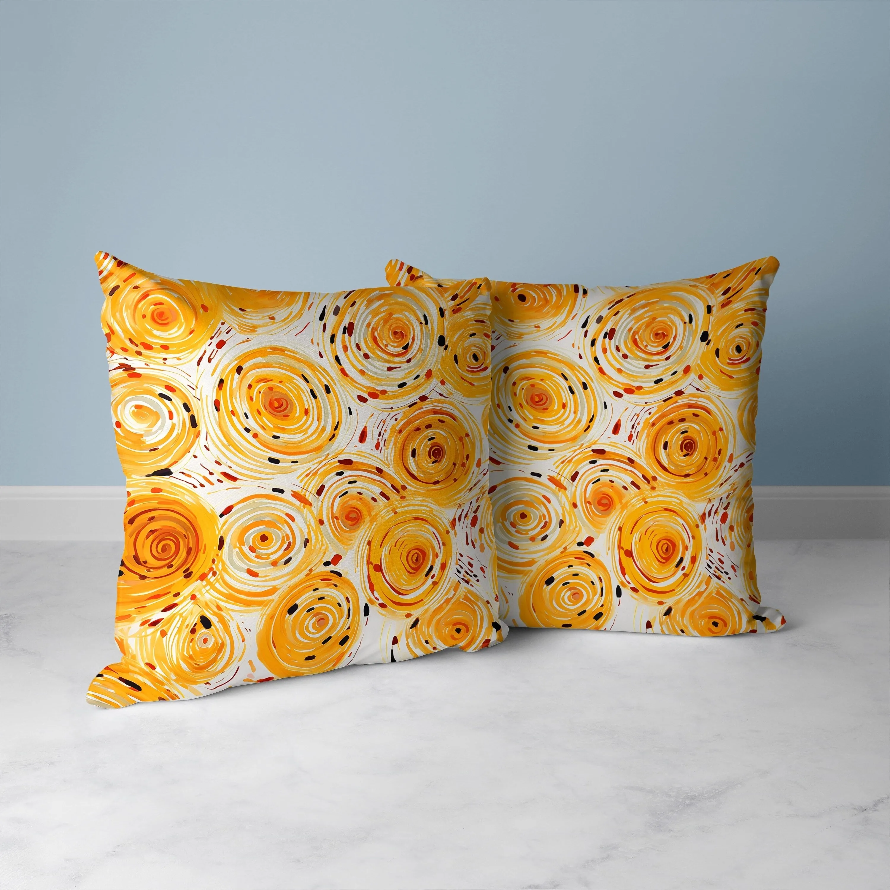 Twisting Tornado Faux Suede Reversible Throw Pillow Orange