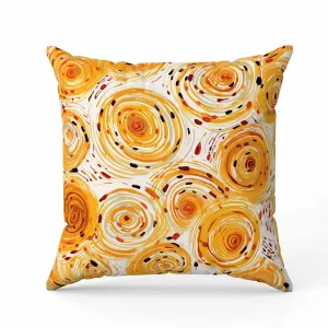 Twisting Tornado Faux Suede Reversible Throw Pillow Orange