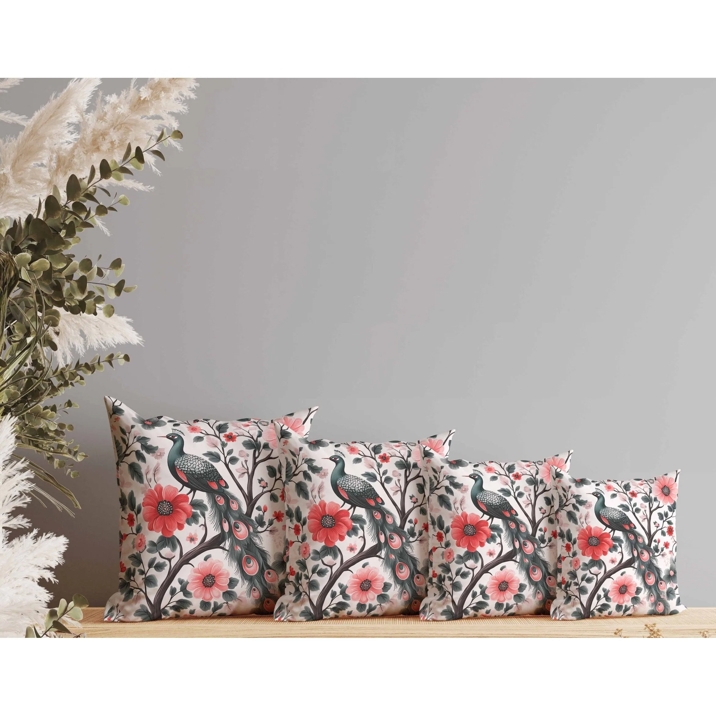 Vibrant Vista Faux Suede Reversible Throw Pillow Green and Pink