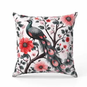 Vibrant Vista Faux Suede Reversible Throw Pillow Green and Pink