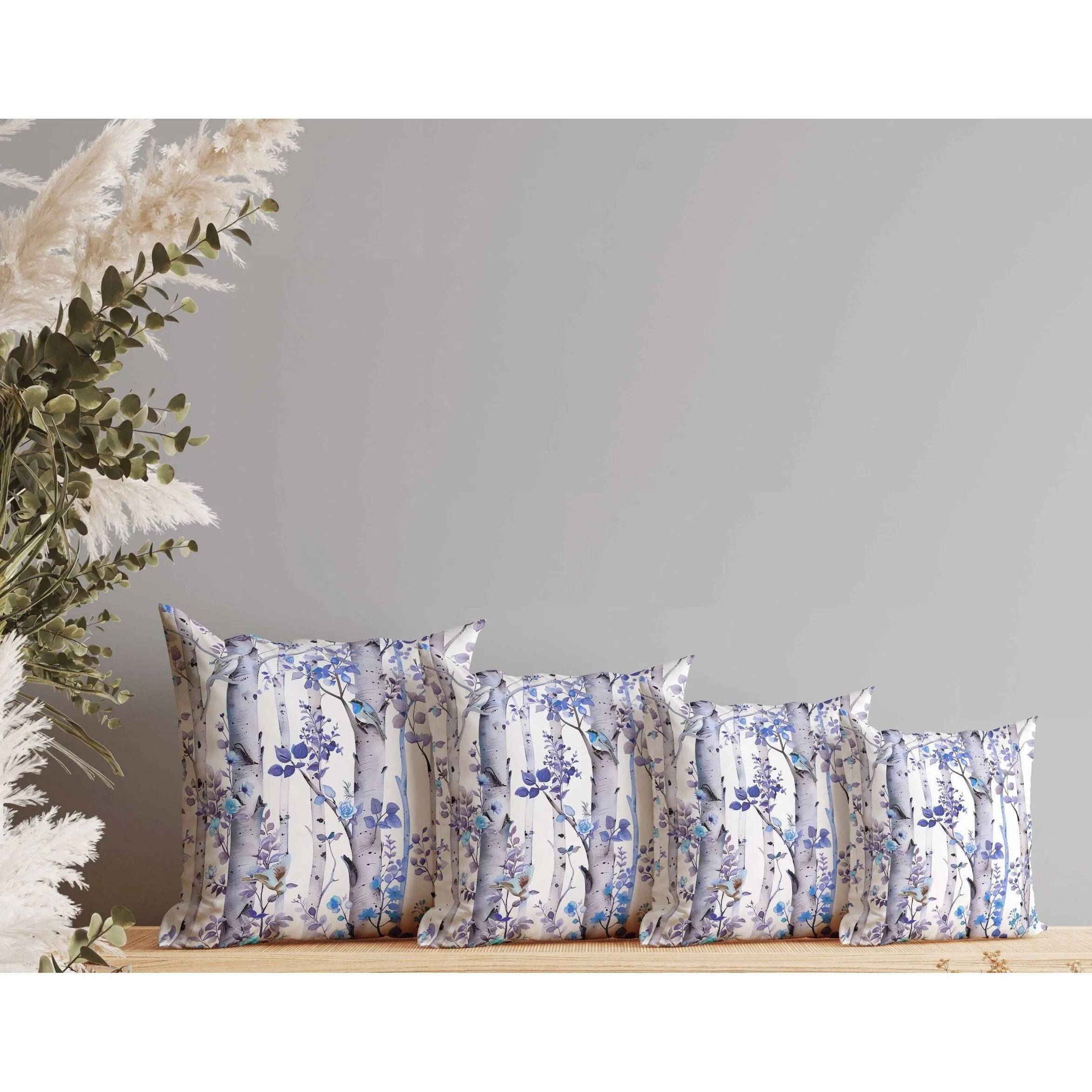 Whispering Woods Faux Suede Reversible Throw Pillow Blue and Violet