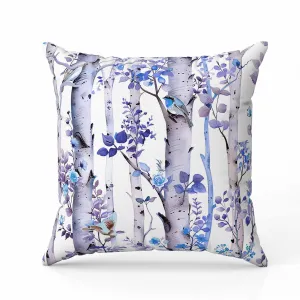 Whispering Woods Faux Suede Reversible Throw Pillow Blue and Violet