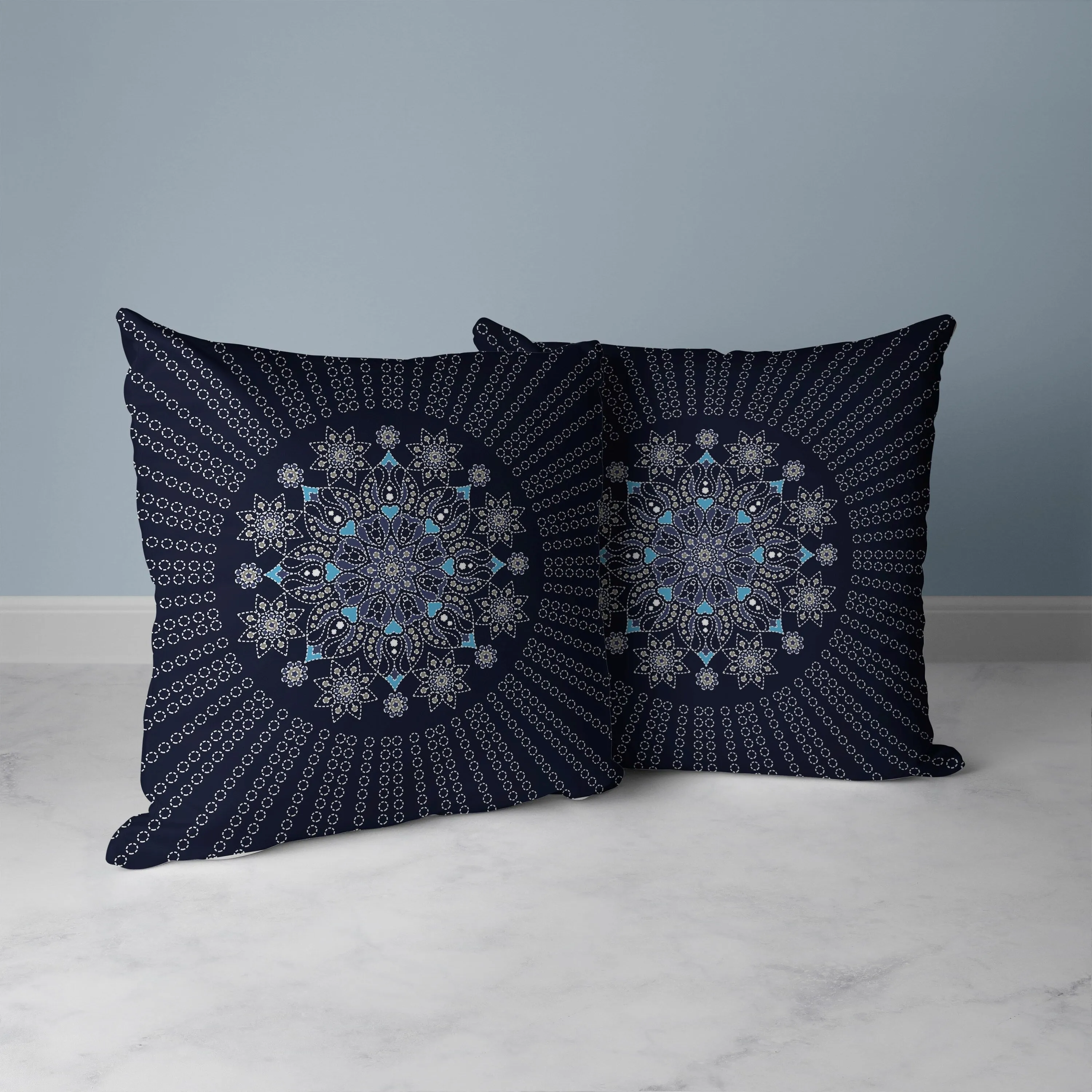 Wisteria Whirl Faux Suede Reversible Throw Pillow Blue and Gray