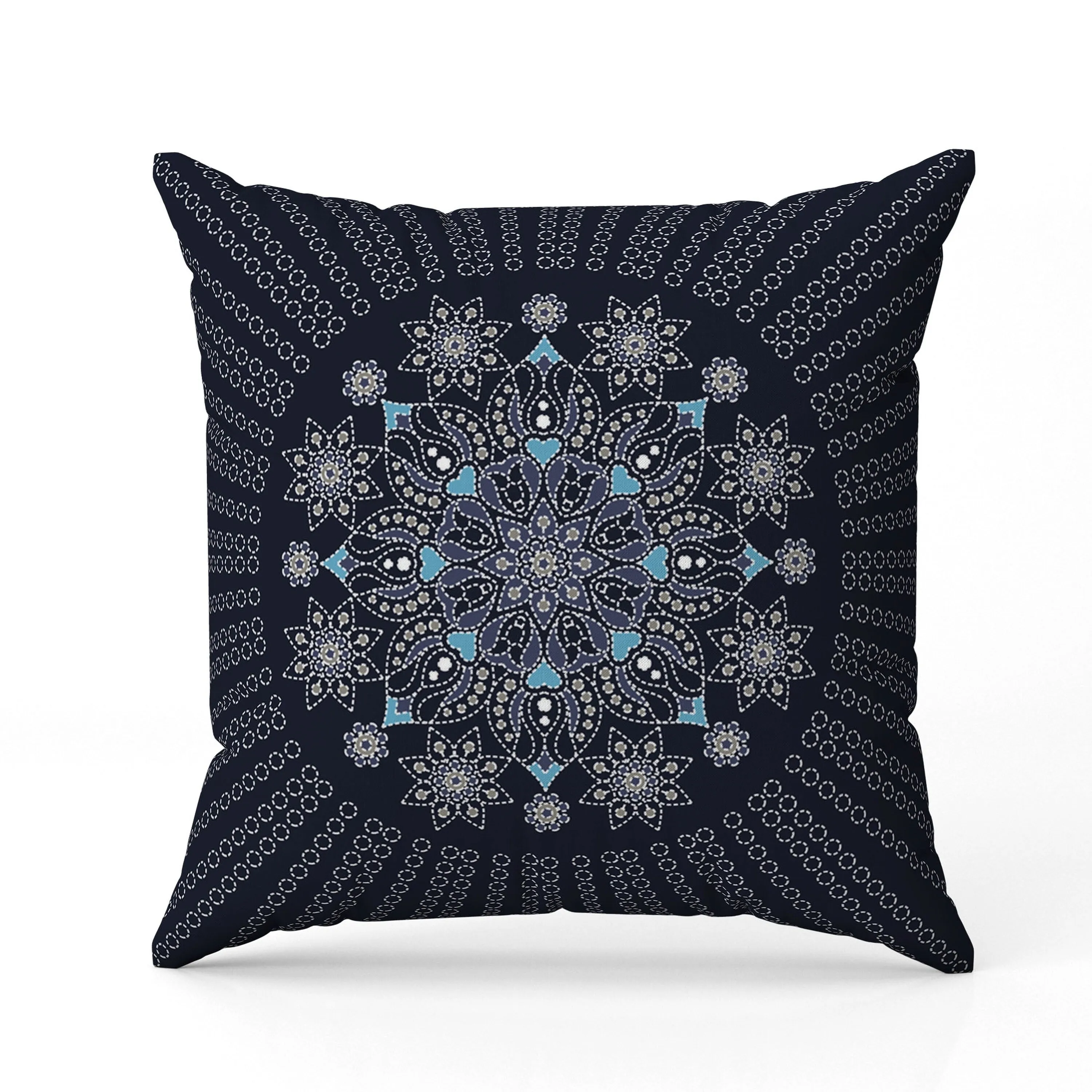 Wisteria Whirl Faux Suede Reversible Throw Pillow Blue and Gray