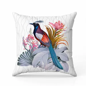 Woodland Flyers Faux Suede Reversible Throw Pillow White and Blue