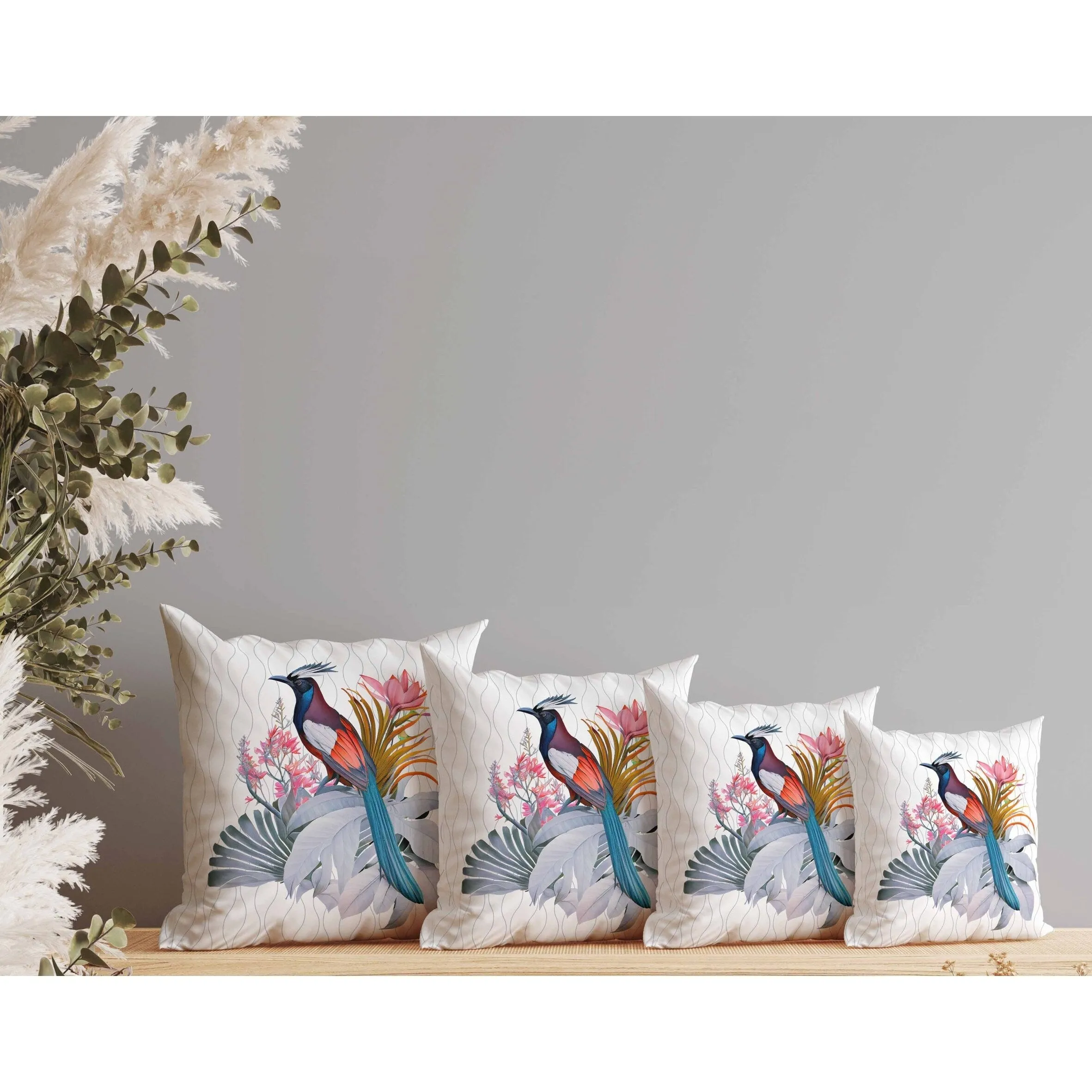 Woodland Flyers Faux Suede Reversible Throw Pillow White and Blue