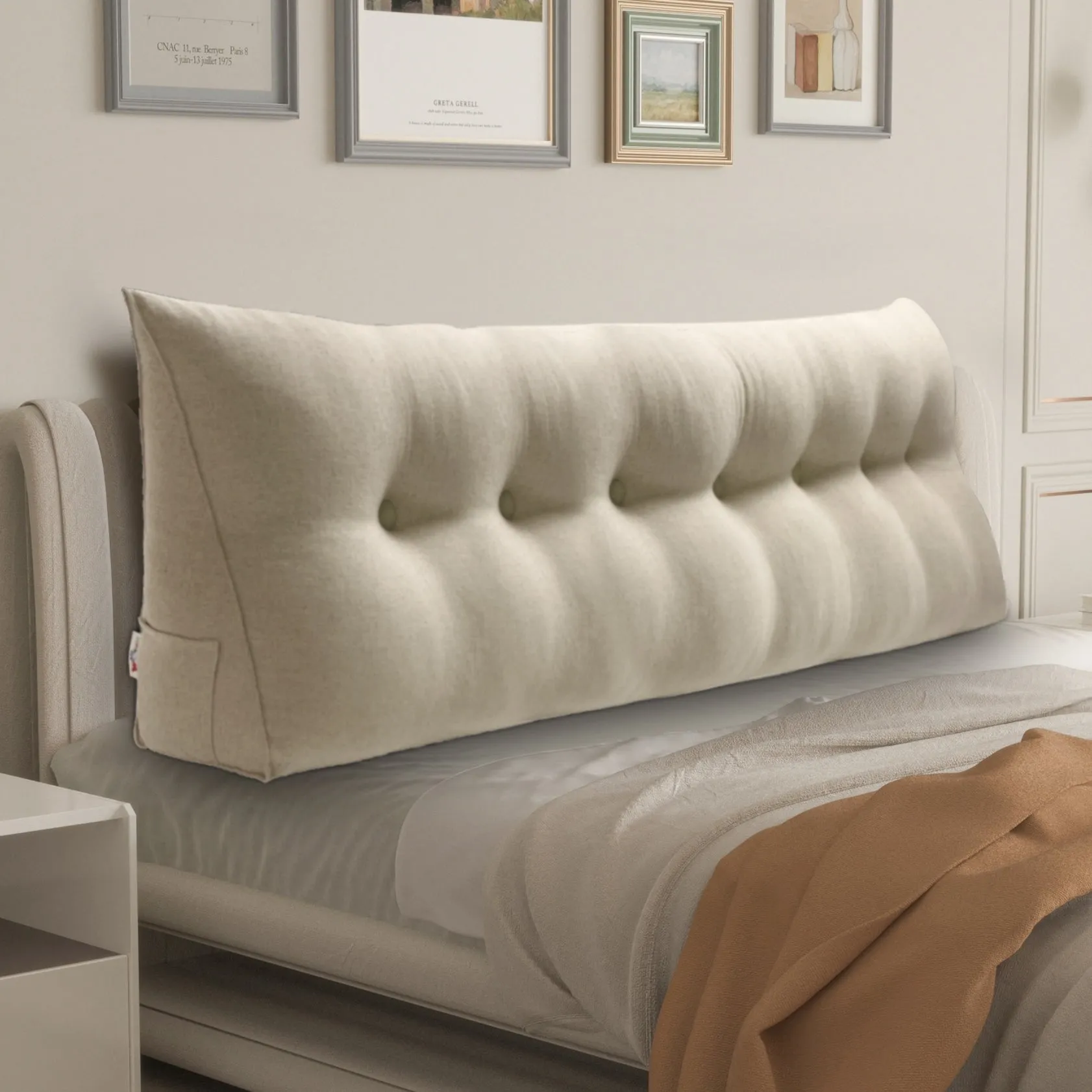 WOWMAX Bed Rest Wedge Reading Pillow Headboard Back Support Cushion