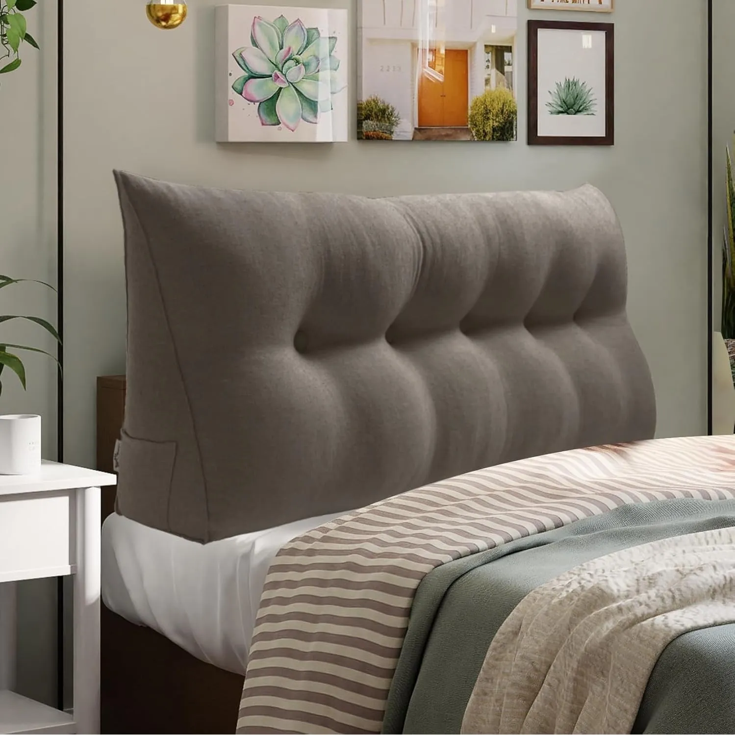 WOWMAX Bed Rest Wedge Reading Pillow Headboard Back Support Cushion