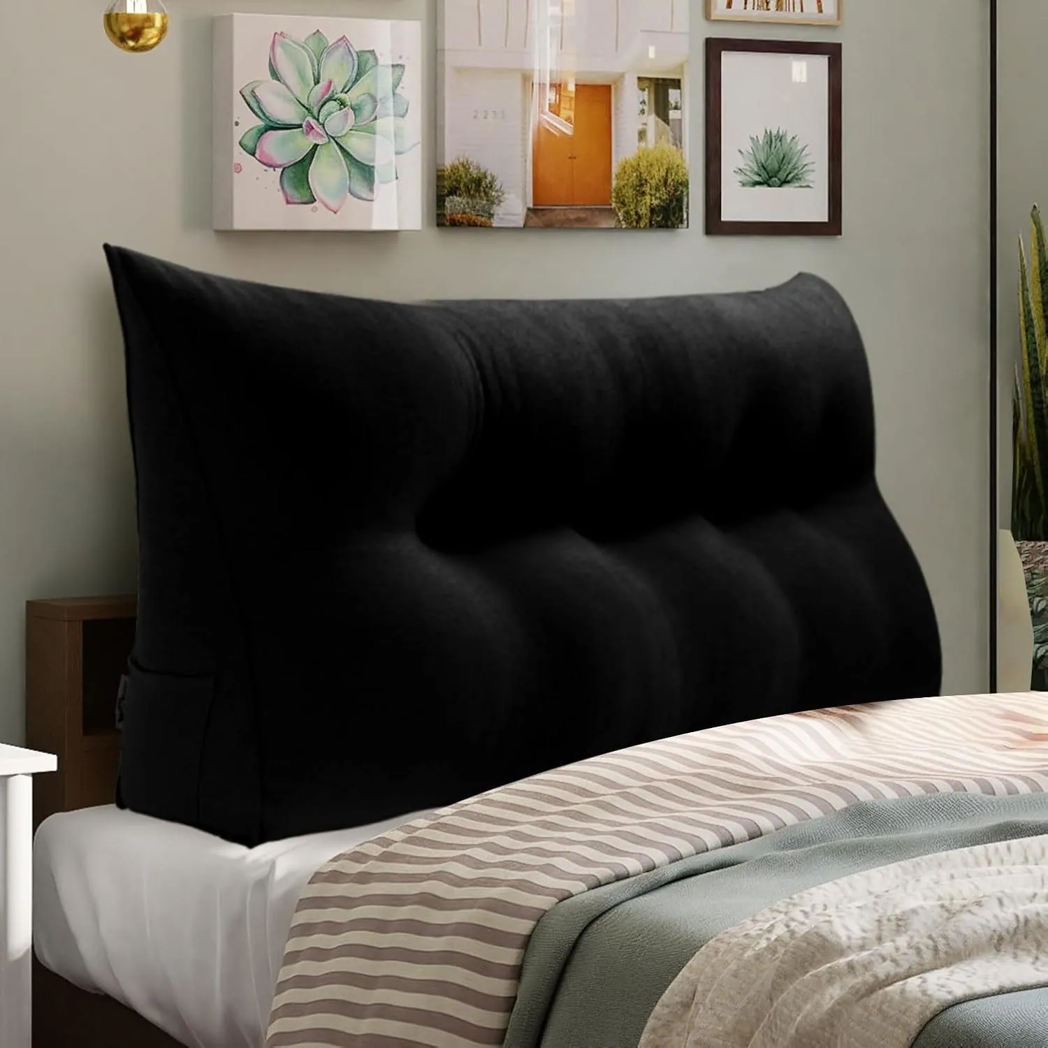 WOWMAX Bed Rest Wedge Reading Pillow Headboard Back Support Cushion