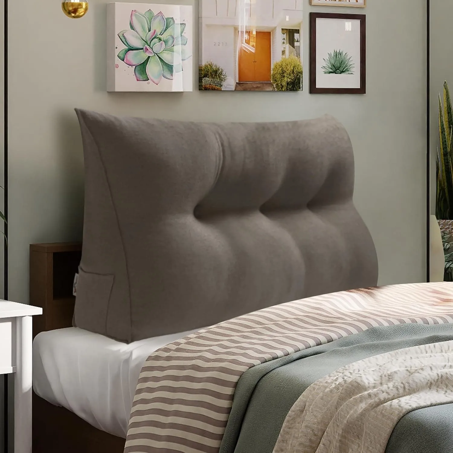 WOWMAX Bed Rest Wedge Reading Pillow Headboard Back Support Cushion