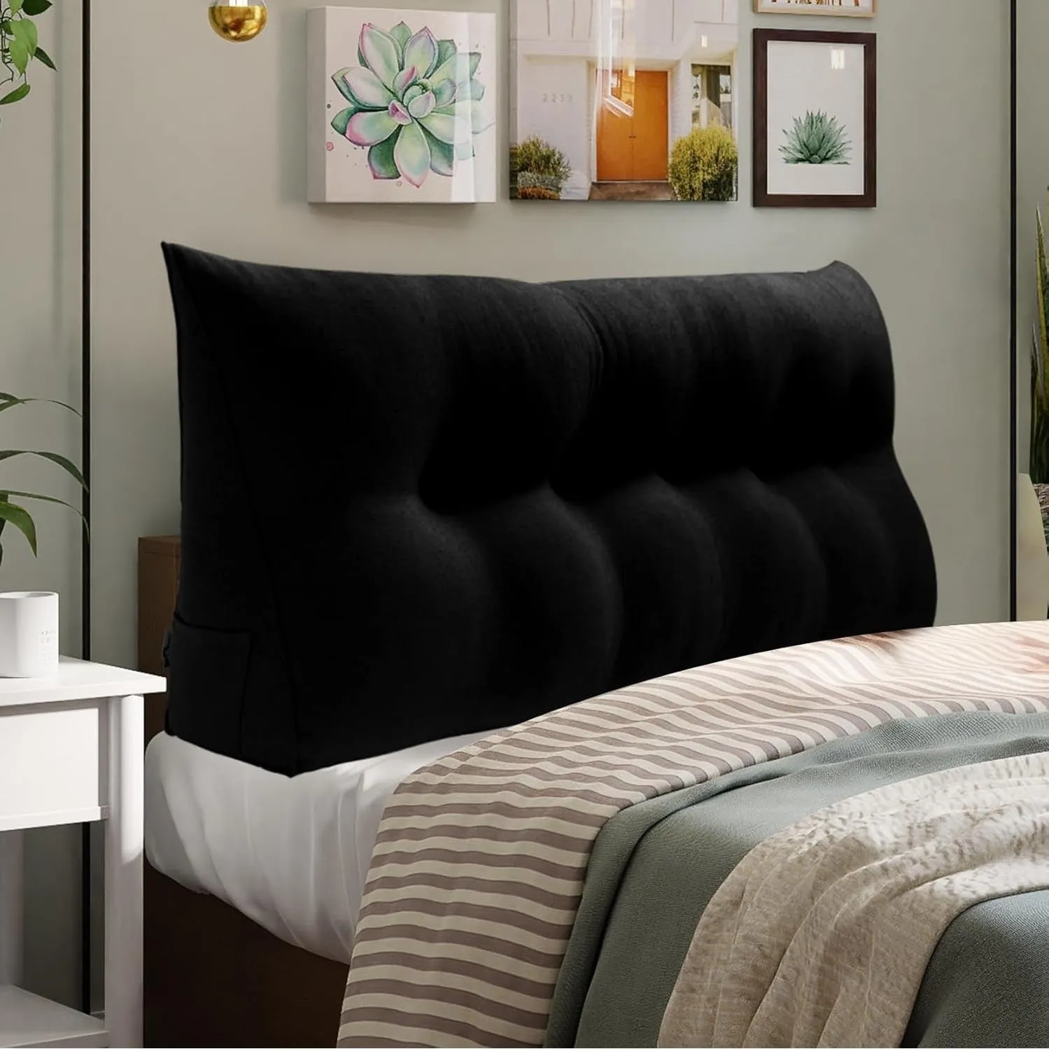 WOWMAX Bed Rest Wedge Reading Pillow Headboard Back Support Cushion