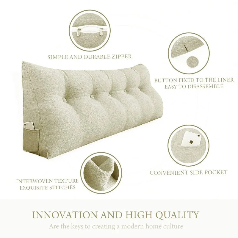 WOWMAX Bed Rest Wedge Reading Pillow Headboard Back Support Cushion