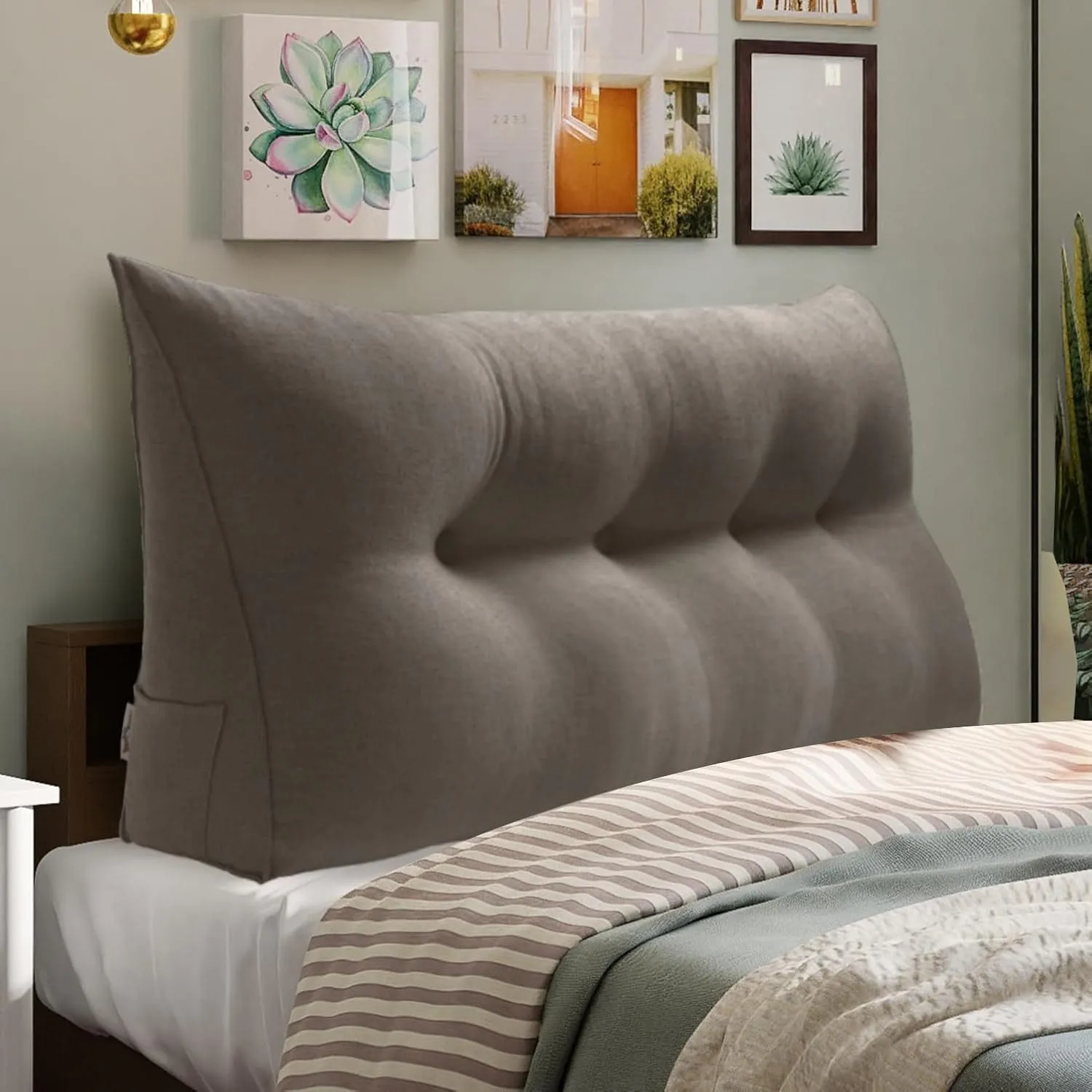 WOWMAX Bed Rest Wedge Reading Pillow Headboard Back Support Cushion