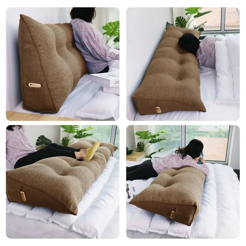 WOWMAX Bed Rest Wedge Reading Pillow Headboard Back Support Cushion