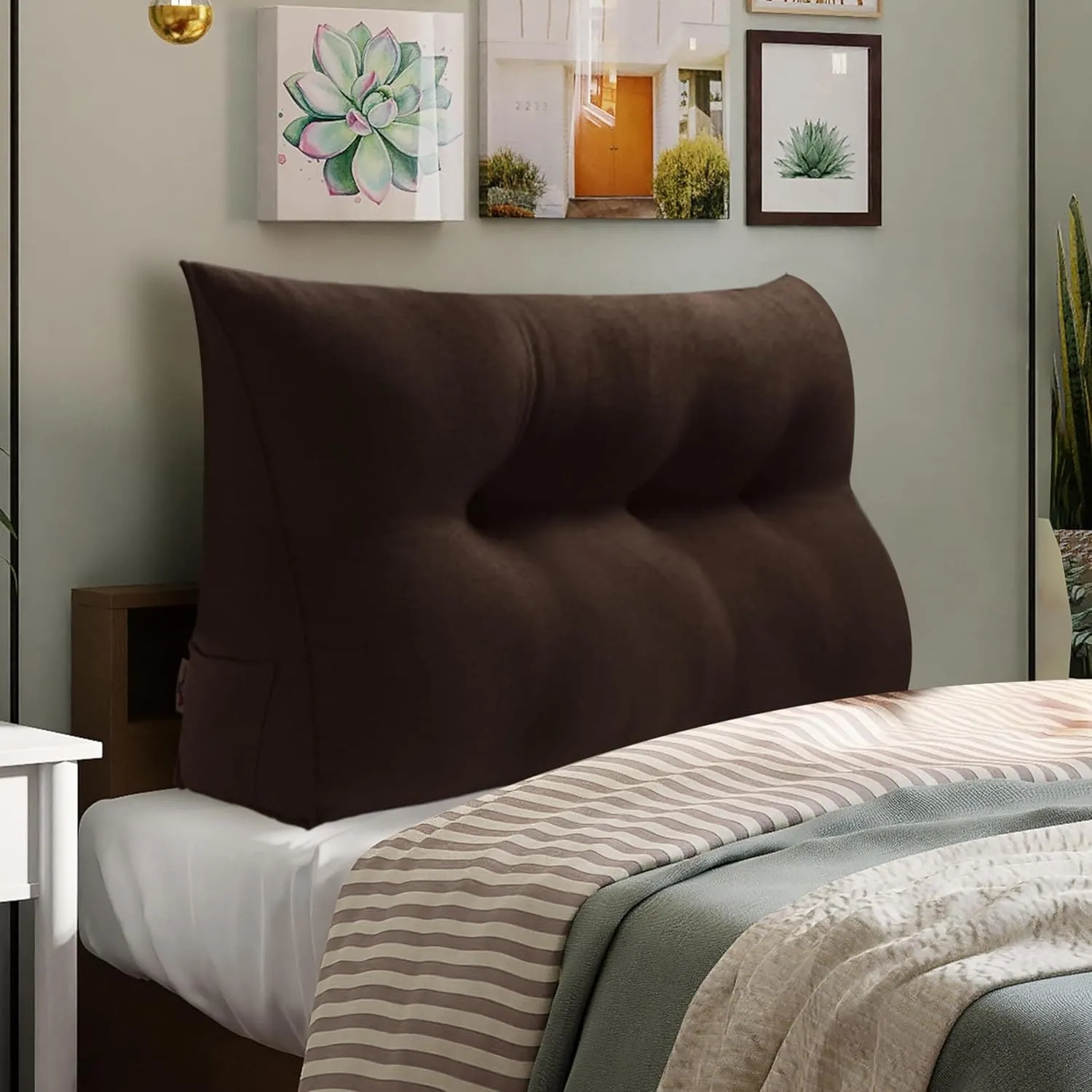WOWMAX Bed Rest Wedge Reading Pillow Headboard Back Support Cushion