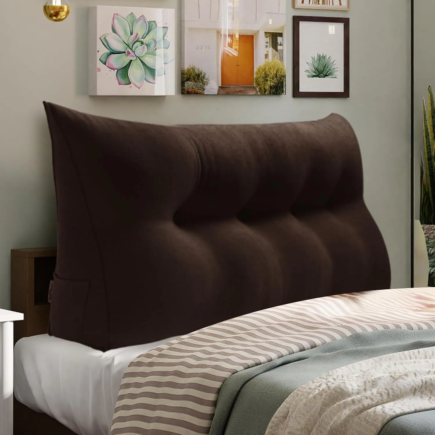 WOWMAX Bed Rest Wedge Reading Pillow Headboard Back Support Cushion