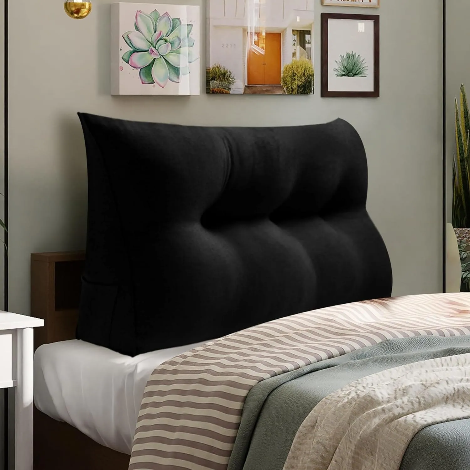 WOWMAX Bed Rest Wedge Reading Pillow Headboard Back Support Cushion