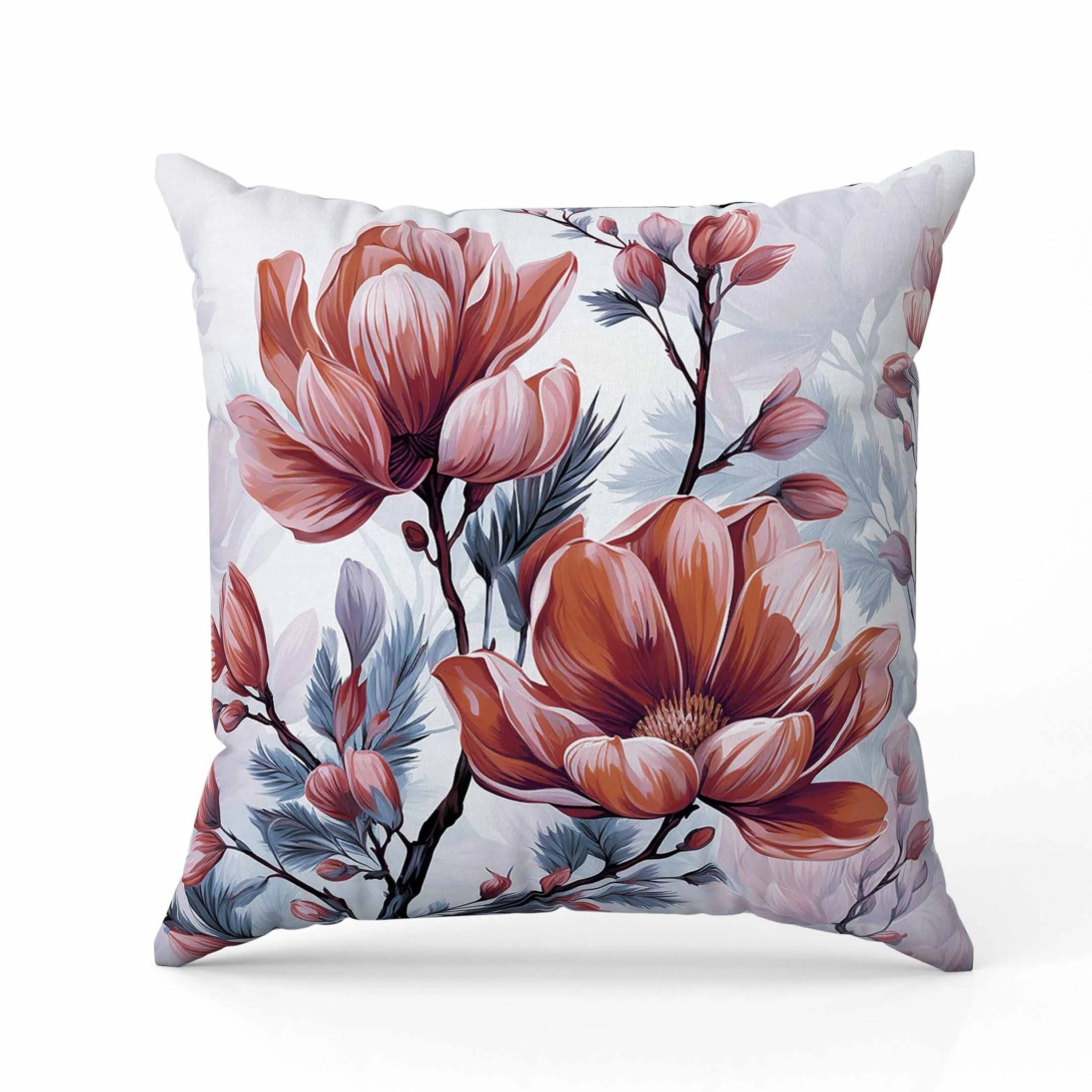 Zinnia Zest Faux Suede Reversible Throw Pillow Red and Blue